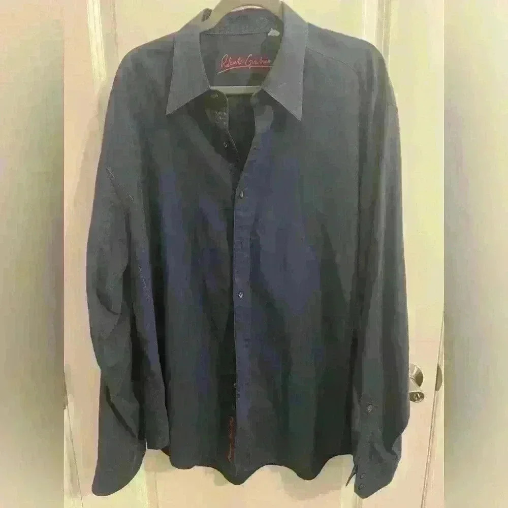 Robert Graham Men’s Dark Blue Shirt. Size 2XL / 2TG